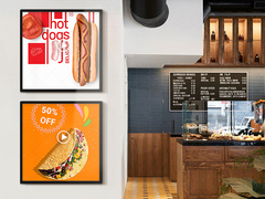 VETO LCD Ultra delgado de alta resolución Wifi colgando diseño de pantalla de doble cara