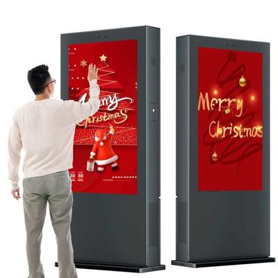 Calidad Prenda impermeable ultra brillante exterior interactiva del tótem de la señalización de 55 Digitaces de la pulgada fábrica