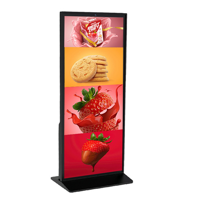 OEM Sinalización digital de pie en el piso 75 pulgadas pantalla táctil quiosco 4K pantalla LCD