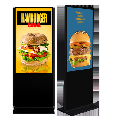 43 49 55 65 pulgadas de piso de pie pantalla LCD de publicidad pantalla de señalización digital quiosco