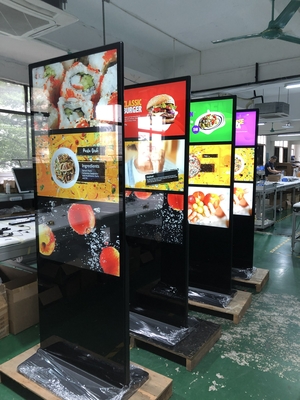 VETO 43-86 pulgadas de piso de la pantalla de canalización Wifi digital de señalización LCD de publicidad reproductor interior digital tótem