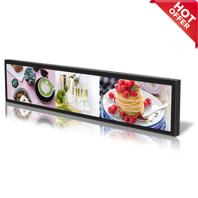 VETO 23.1 pulgadas LCD de barra ultra ancha Tipo de pantalla de publicidad ancha Alto brillo pantalla de barra estirada Para estanterías de supermercados