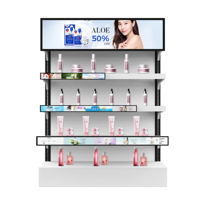 VETO Tamaño personalizado de 23.1 pulgadas Ultra Bar ancha pantalla LCD pantalla de borde de estante para reproductor de video de publicidad comercial