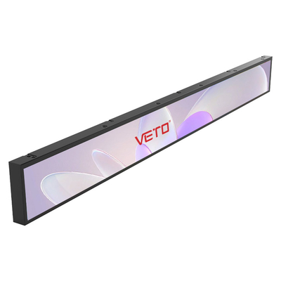 VETO 23.1 pulgadas Tamaño personalizado Panel LCD de barra extendida en interiores Android Estante de borde de publicidad reproductor multimedia Bar pantalla LCD