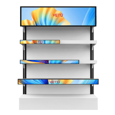 VETO 16,4 pulgadas de pantalla LCD de barra Ultra Larga de banda Estante de publicidad de pantalla para el supermercado