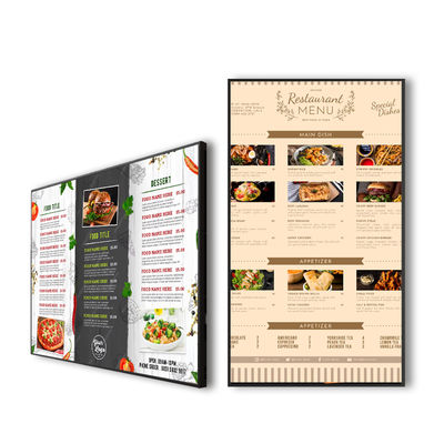 Calidad Pantallas de menú digitales VETO montadas en la pared con pantalla LCD para publicidad, señalización digital Android, pantalla FHD para restaurantes y tiendas minoristas fábrica