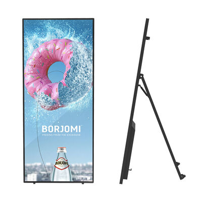 Calidad VETO 70 pulgadas de resolución 4K pantalla de publicidad LCD señalización digital portátil con ruedas fábrica