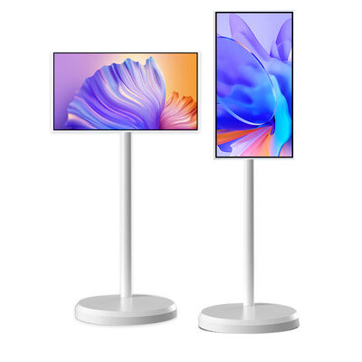 Calidad 32 pulgadas Resolución 4K Android 15 Televisión portátil Smart Display con señalización digital inalámbrica en pie en el suelo fábrica